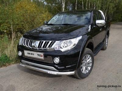 Защита передняя нижняя (с дневными ходовыми огнями) 76,1 мм.   - Fiat FullBack - Защита переднего бампера - 
