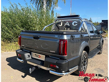 JAC / T9 / Защита заднего бампера / Защита задняя (уголки двойные) 76,1/42,4 мм для JAC T9