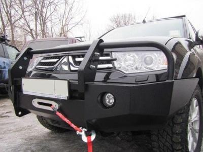 Бампер передний усиленный DDR Triton с доп. фарами и кенгурином - Mitsubishi L200 2006-2015 - Бампер передний - 