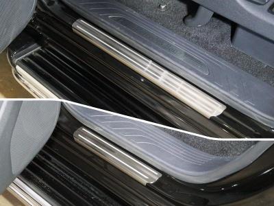  Накладки на пороги (лист шлифованный с полосой) - Mercedes X-Class - Накладки - 
