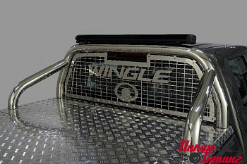 Great Wall / Защитные дуги в кузов пикапа / Дуги для Wingle 7 / Защита кузова и заднего стекла (для крышки) 76,1 мм со светодиодной фарой для Wingle 7