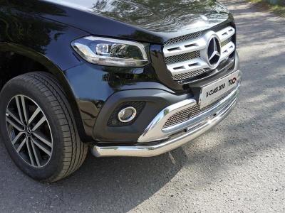Защита передняя нижняя (овальная) 75х42 мм. - Mercedes X-Class - Защита переднего бампера - 