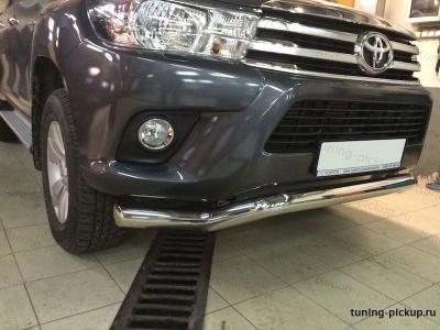 Защита переднего бампера (кенгурин) 76,1 мм - Toyota Hilux 2015-2023 - Защита переднего бампера  - 