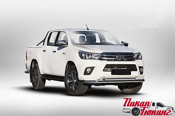 Toyota Hilux / Защита переднего бампера / Защита переднего бампера труба d76/60 двойная