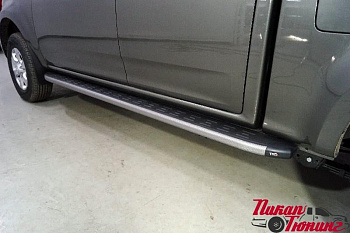 Great Wall / Пороги / Пороги для Wingle 7 / Пороги алюминиевые с пластиковой накладкой (карбон серые) 2220 мм для Wingle 7