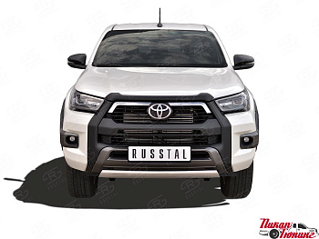 Toyota Hilux / Защита переднего бампера / Защита переднего бампера d75х42 дуга