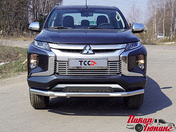Mitsubishi / L200 2015-2024 / Защита переднего бампера / Защита переднего бампера (нижняя с ДХО) 76,1мм