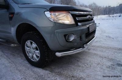 Защита переднего бампера труба d76/60 - Ford Ranger - Защита переднего бампера - 