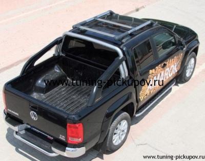 Рейлинги из алюминиевых труб Maxport Black/Chrome - Volkswagen Amarok - Рейлинги  - 