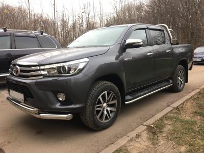 Защита оригинальных порогов 42,4 мм. Revo - Toyota Hilux 2015-2024 - Защита порогов - 