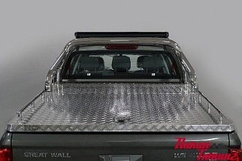 Great Wall / Защитные дуги в кузов пикапа / Дуги для Wingle 7 / Защита кузова (для крышки) 76,1 мм со светодиодной фарой для Wingle 7