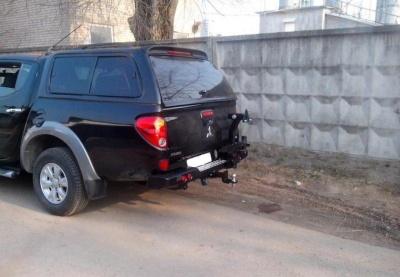Бампер задний силовой с калиткой Triton - Mitsubishi L200 2006-2015 - Бампер задний усиленный - 