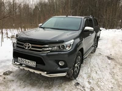 Защита переднего бампера d76/d57 клыки - Toyota Hilux 2015-2024 - Защита переднего бампера  - 