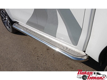 JAC / T9 / Пороги / Пороги с площадкой (нерж. лист) 60,3 мм JAC T9