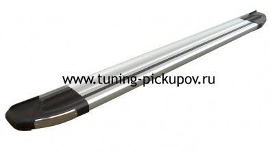 Пороги алюминиевые (Brillant) Triton (серебро) - Mitsubishi L200 2006-2015 - Пороги - 
