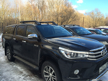 Toyota Hilux / Рейлинги / Рейлинги из алюминиевых труб Maxport Black