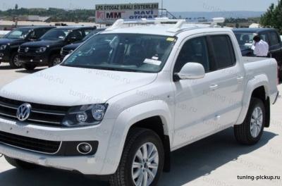 Рейлинги из алюминиевых труб Maxport White/Chrome  - Volkswagen Amarok - Багажник - 