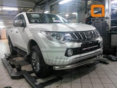 Защита переднего бампера одинарная d76 - Mitsubishi L200 2015-2024 - Защита переднего бампера - 