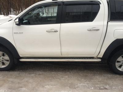 Пороги с листом d-60 - Toyota Hilux 2015-2024 - Пороги - 