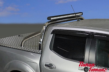 Dongfeng / Защитные дуги в кузов / Дуга в кузов и защита стекла 76,1 мм со светодиодной фарой (для крышки)