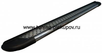 Пороги алюминиевые (Topaz) Triton - Mitsubishi L200 2006-2015 - Пороги - 