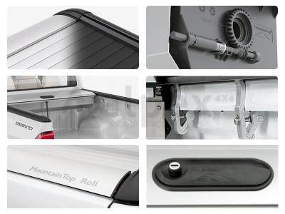Крышка Top Roll Bar (серебристый, с черной дугой) - Mitsubishi L200 2015-2024 - Крышки кузова - 