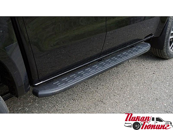 JAC / T9 / Пороги / Пороги алюминиевые с пластиковой накладкой (карбон черные) 1920 мм JAC T9