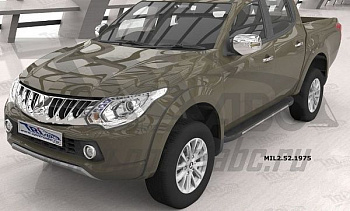 Mitsubishi / L200 2015-2024 / Пороги / Пороги алюминиевые (Onyx)
