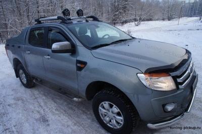 Рейлинги из алюминиевых труб Maxport Black/Chrome  - Ford Ranger - Багажник на крышу - 