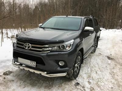 Защита переднего бампера d76/d57 клыки - Toyota Hilux 2015-2024 - Защита переднего бампера  - 