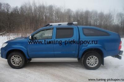 Рейлинги из алюминиевых труб Maxport Black/Chrome - Toyota Hilux 2011-2015 - Рейлинги - 