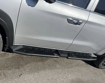 Great Wall / Poer / Пороги / Пороги усиленные (с разделителем), крашенная нержавейка