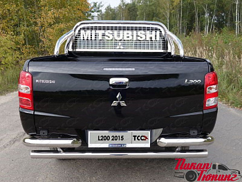 Mitsubishi / L200 2015-2024 / Защитные дуги в кузов / Защитная дуга в кузов и защита заднего стекла 75х42 мм (для кузова)