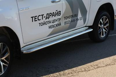Пороги с листом d60 - Toyota Hilux 2015-2024 - Пороги - 
