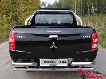 Mitsubishi / L200 2015-2024 / Защитные дуги в кузов / Защитная дуга кузова 75х42 мм со светодиодной фарой (для кузова)