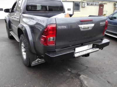 Бампер задний усиленный с квадратом под фаркоп - Toyota Hilux 2015-2024 - Бампер задний - 