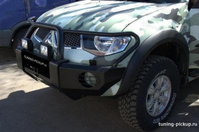 Бампер передний усиленный в полной комплектации - Mitsubishi L200 2006-2015 - Бампер передний - 