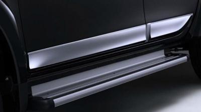 Накладки нижние на двери - Mitsubishi L200 2015-2023 - Хромированные накладки  - 