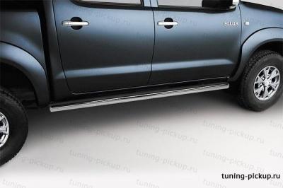 Пороги труба d 76 (компл 2 шт.) - Toyota Hilux 2011-2015 - Пороги - 