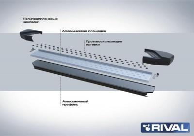 Порог-площадка "Bmw-Style"  - Mitsubishi L200 2015-2024 - Пороги - 