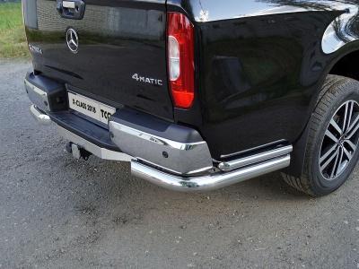 Защита задняя (уголки двойные) 76,1/42,4 мм - Mercedes X-Class - Защита заднего бампера - 